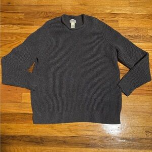 L.L.Bean Organic Cotton Rollneck Crew Sweater Regular Dark Cinder Medium